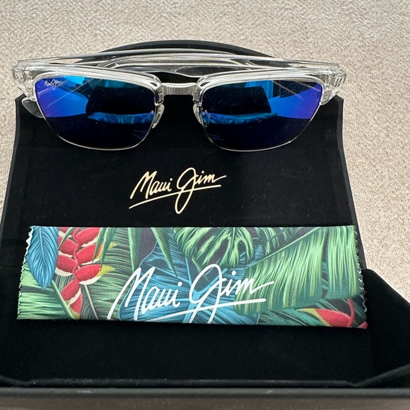 Maui Jim Clear Frame Sunglasses with Blue Lenses - Picture 2 of 7